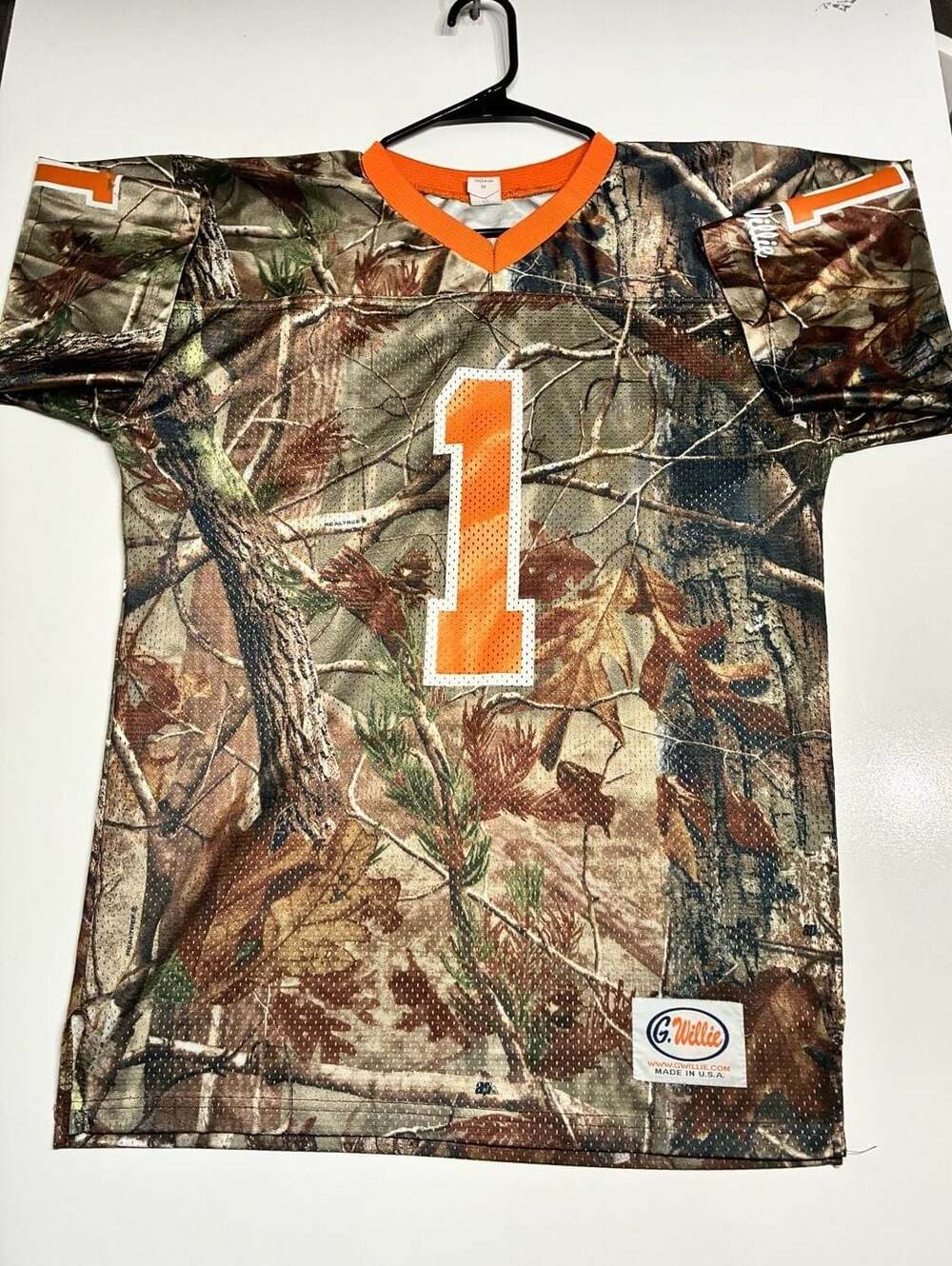 G. Willie Haunted Starbucks Shoplifter Real Tree Camo Mesh Football Jersey